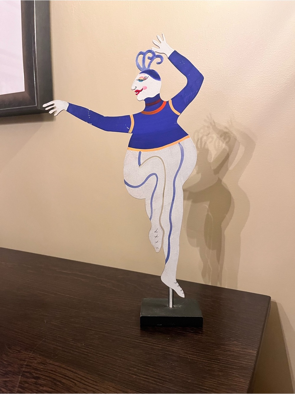 Vintage Judie Bomberger Cirque Du Soleil Mime Metal Sculpture 1998 Art Deco